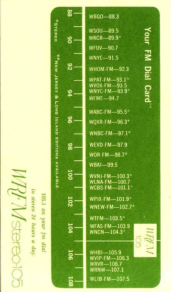 WRFM Dial 1967